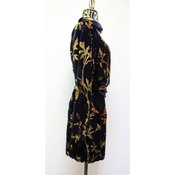 NWT Dodo Bar Or Black Metallic Gold Anita Velvet Turtleneck Dress Size 44/US 8 - Picture 4 of 7